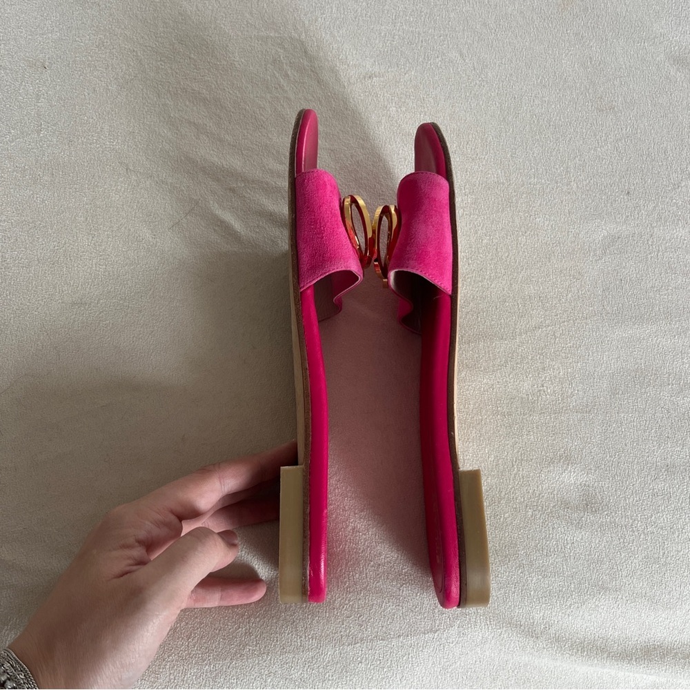 Stuart Weitzman Caicos Gold Pink Sandals with Chic Buckle Size 7.5 - Picture 7 of 11